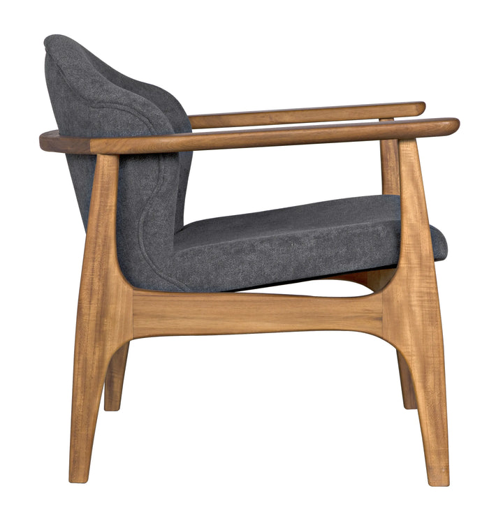 American Home Furniture | Noir - Vittorio Chair with Grey Fabric