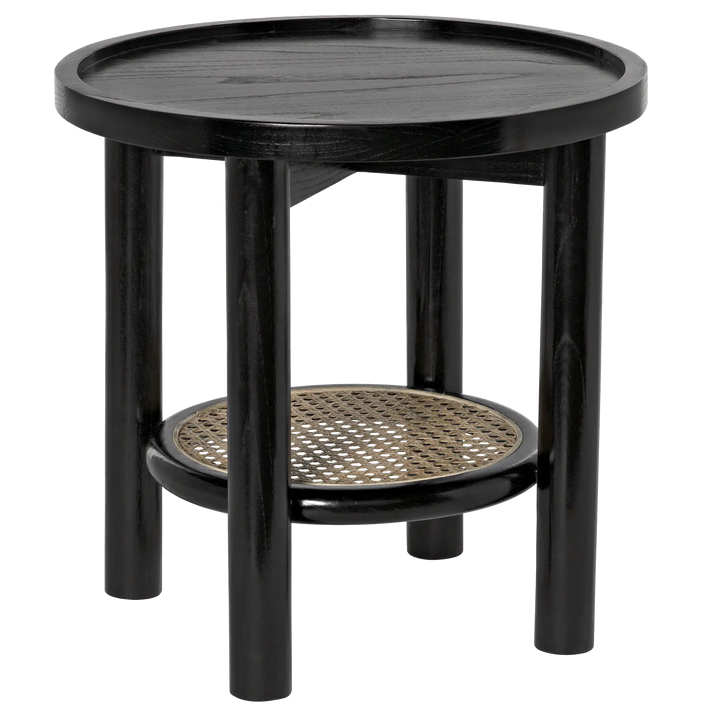 American Home Furniture | Noir - Hide Away Side Table, Charcoal Black