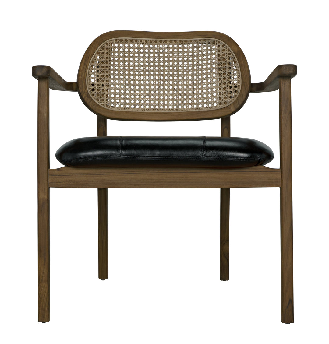 American Home Furniture | Noir - Tolka Chair, Teak with Leather Seat