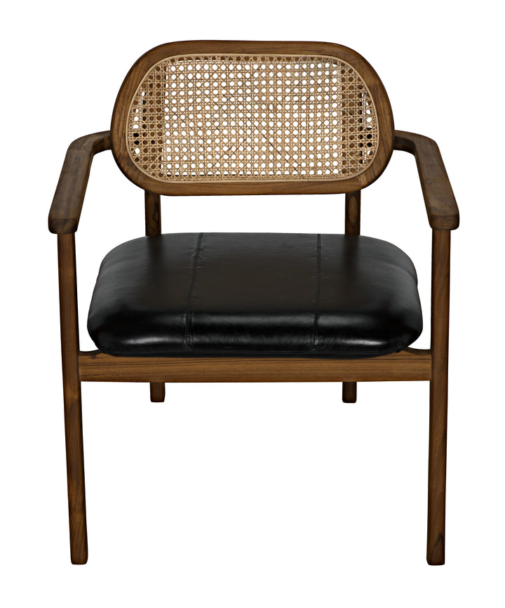 American Home Furniture | Noir - Tolka Chair, Teak with Leather Seat