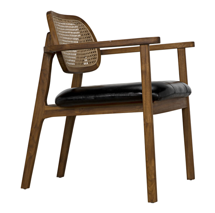 American Home Furniture | Noir - Tolka Chair, Teak with Leather Seat