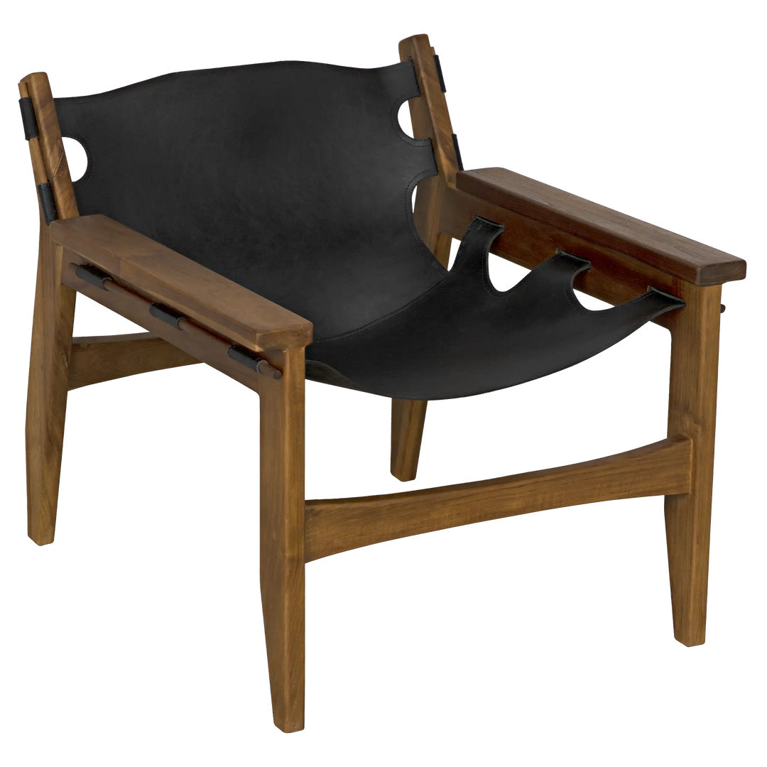 American Home Furniture | Noir - Nomo Chair, Teak with Leather