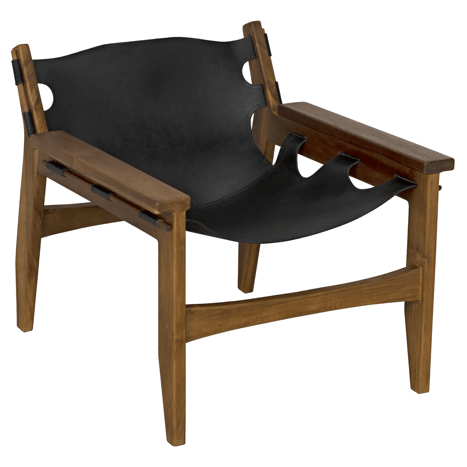 Noir Nomo Chair, Teak with Leather ACCENT + LOUNGE CHAIRS