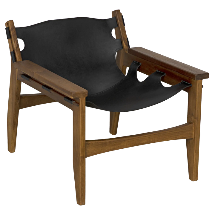 American Home Furniture | Noir - Nomo Chair, Teak with Leather