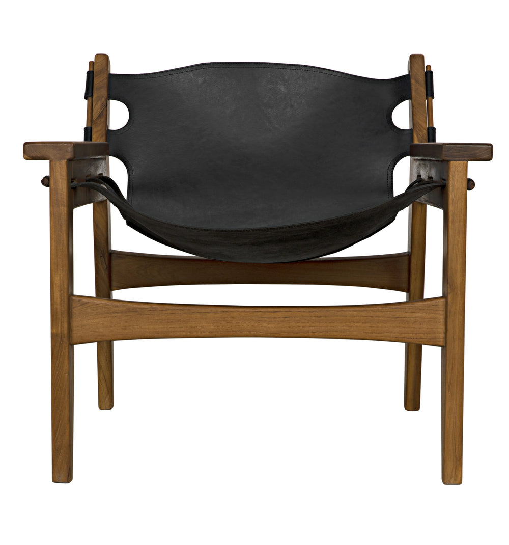 American Home Furniture | Noir - Nomo Chair, Teak with Leather