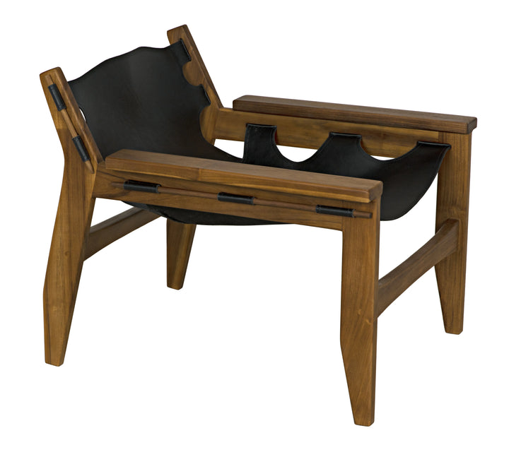 American Home Furniture | Noir - Nomo Chair, Teak with Leather