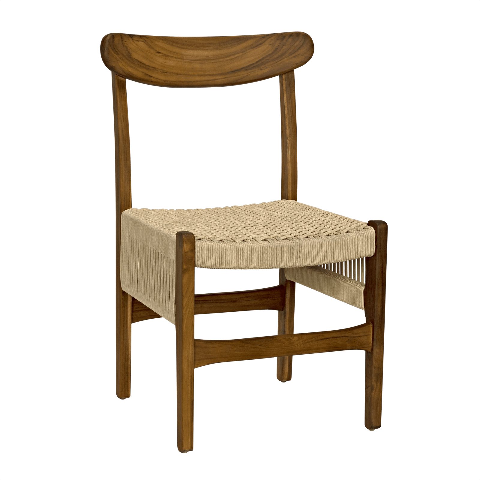 Noir Shagira Chair, Teak with Woven Rope - Set of 2 DINING CHAIRS