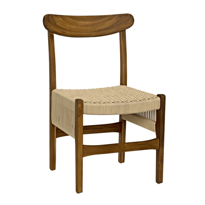 Noir Shagira Chair, Teak with Woven Rope - Set of 2 DINING CHAIRS