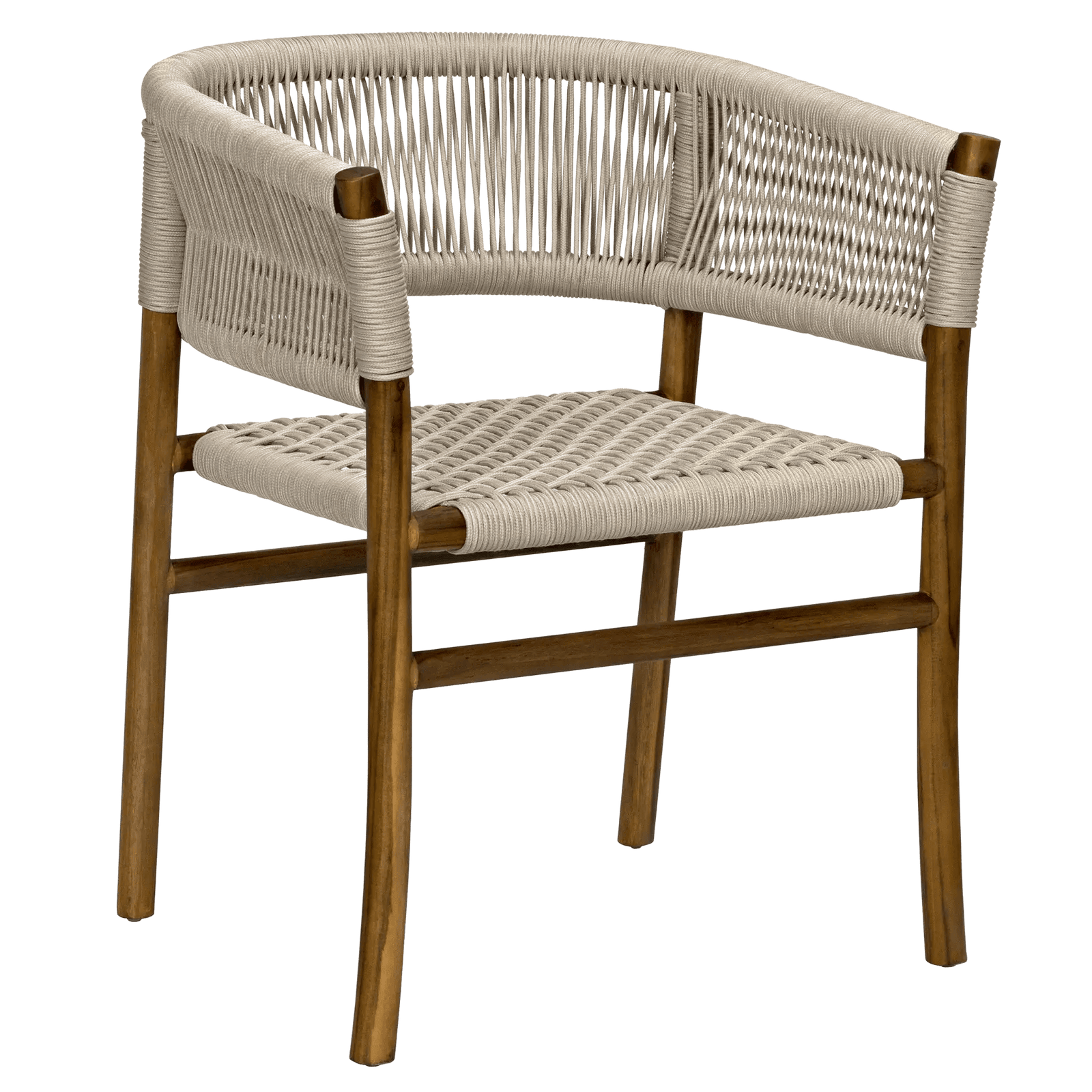Noir Conrad Chair, Teak with Woven Rope - Set of 2 DINING CHAIRS