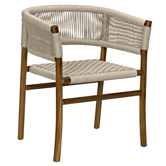 Noir Conrad Chair, Teak with Woven Rope - Set of 2 DINING CHAIRS