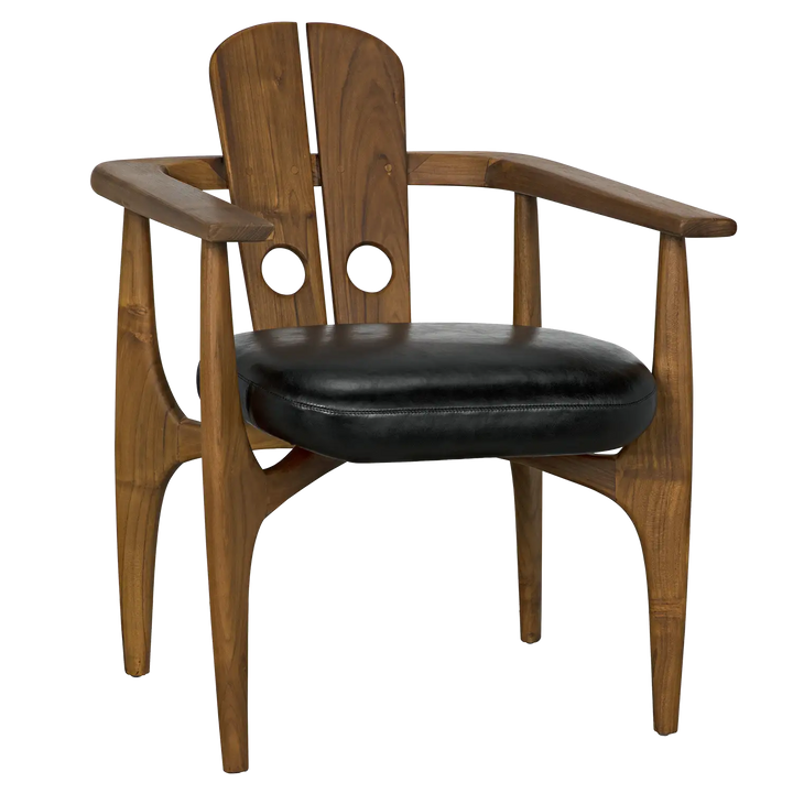 American Home Furniture | Noir - Kato Chair, Teak with Leather