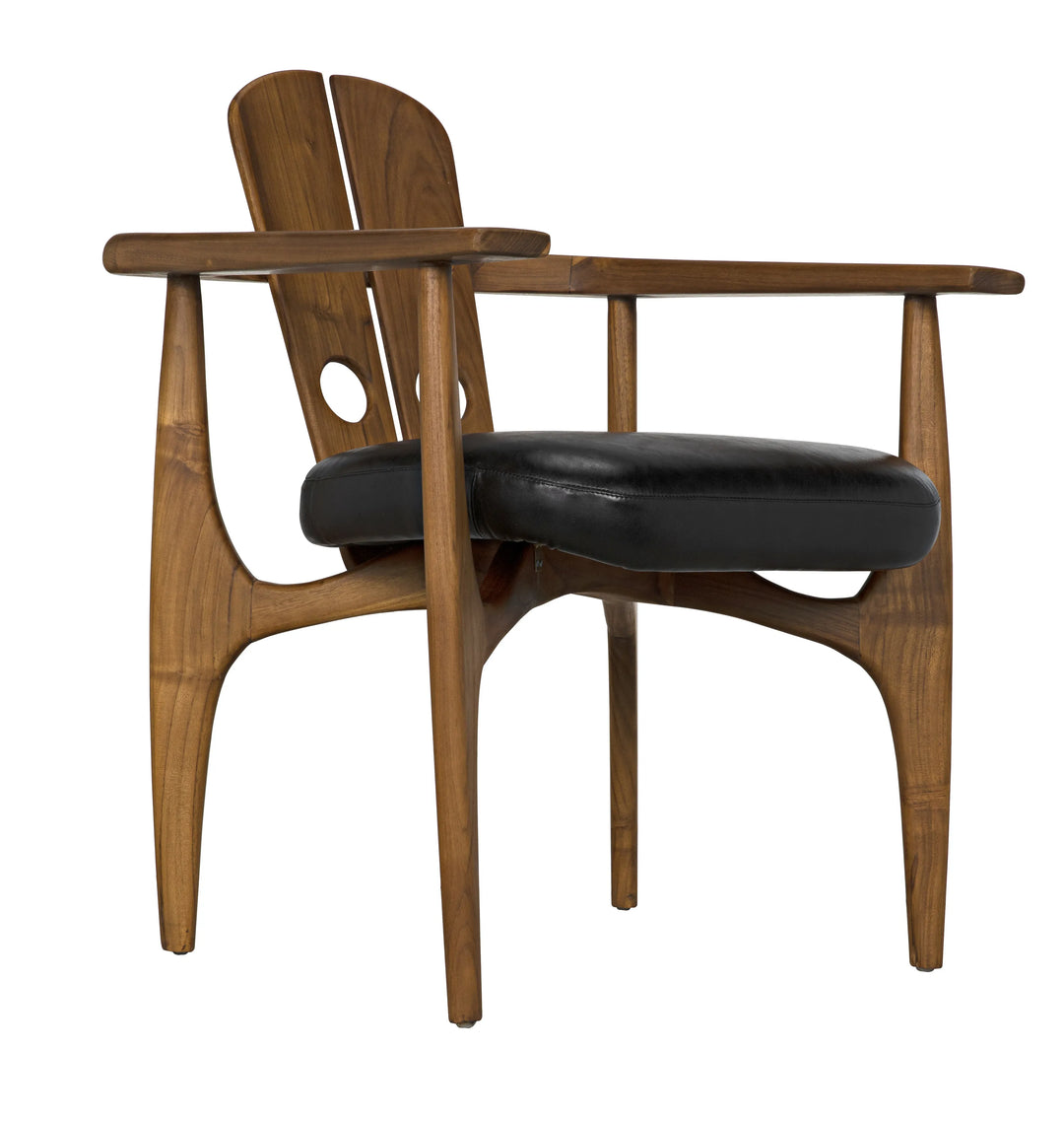 American Home Furniture | Noir - Kato Chair, Teak with Leather