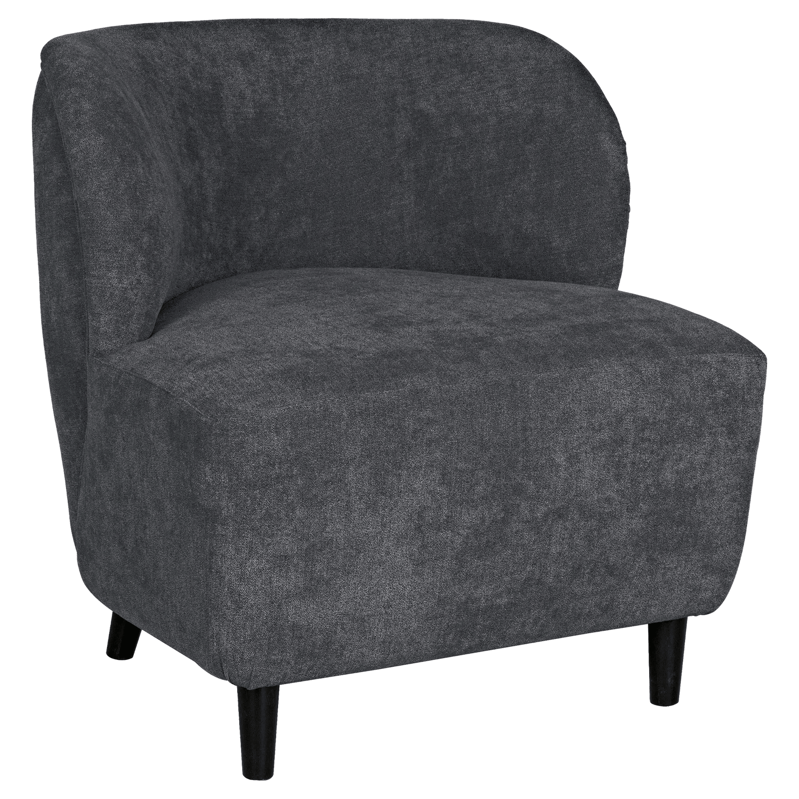 Noir Laffont Chair with Grey Fabric ACCENT + LOUNGE CHAIRS