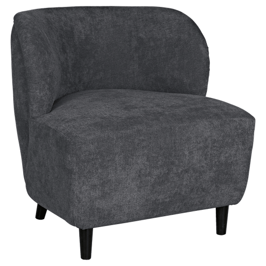 Noir Laffont Chair with Grey Fabric ACCENT + LOUNGE CHAIRS