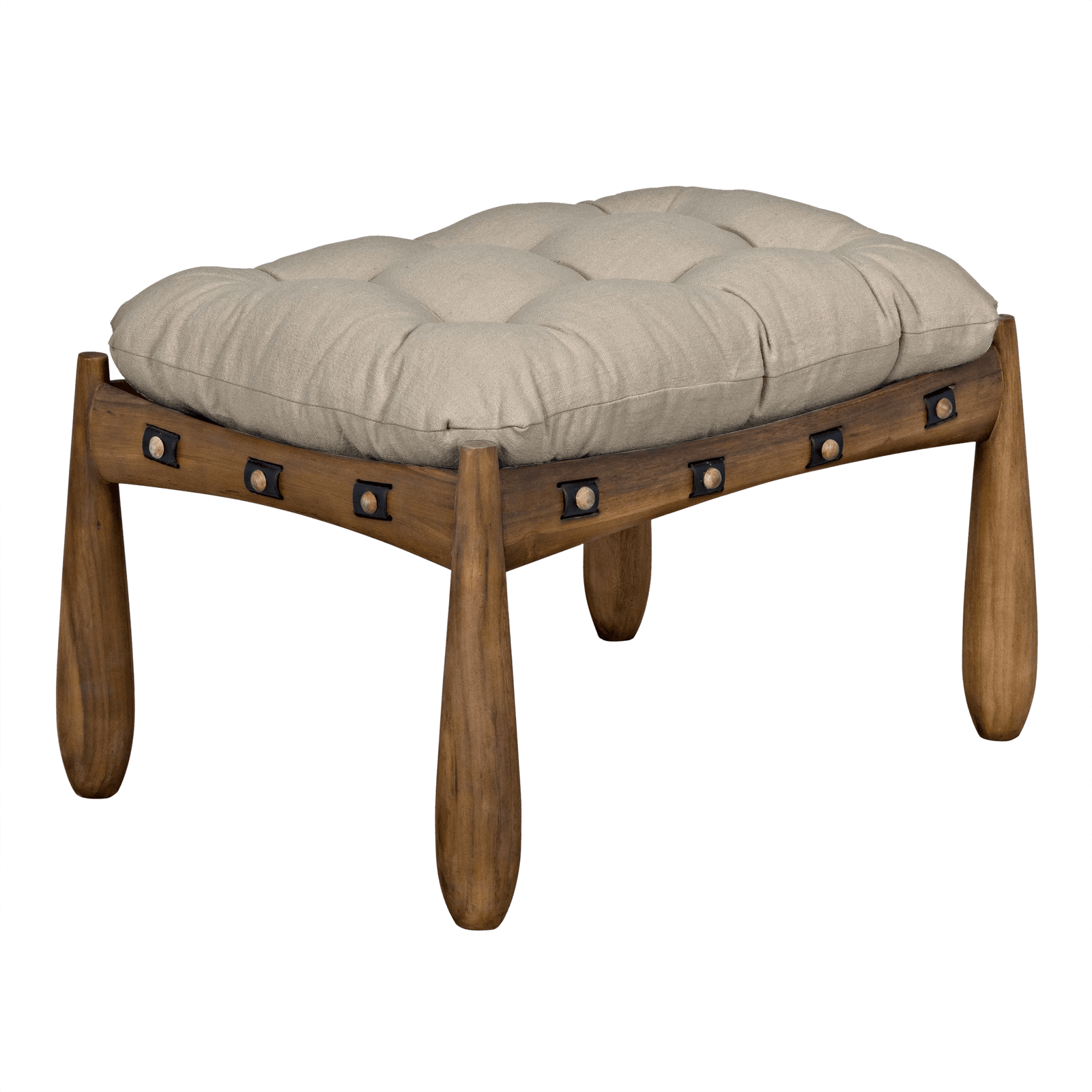 Noir Dante Stool with cFc Upholstery OTTOMANS, POUFS, + STOOLS