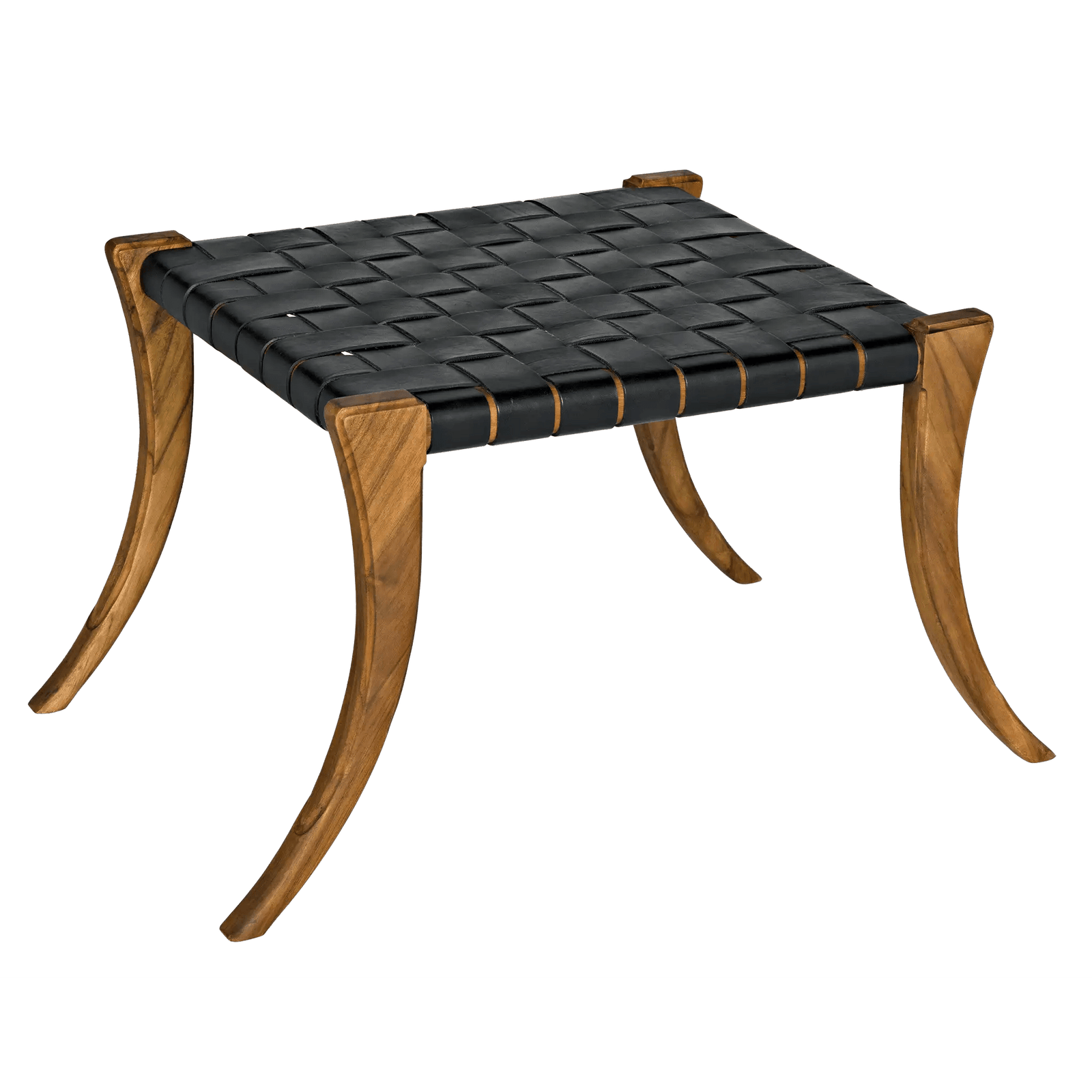 Noir Sparti Stool OTTOMANS, POUFS, + STOOLS