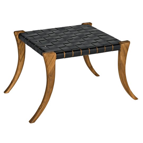 Noir Sparti Stool OTTOMANS, POUFS, + STOOLS