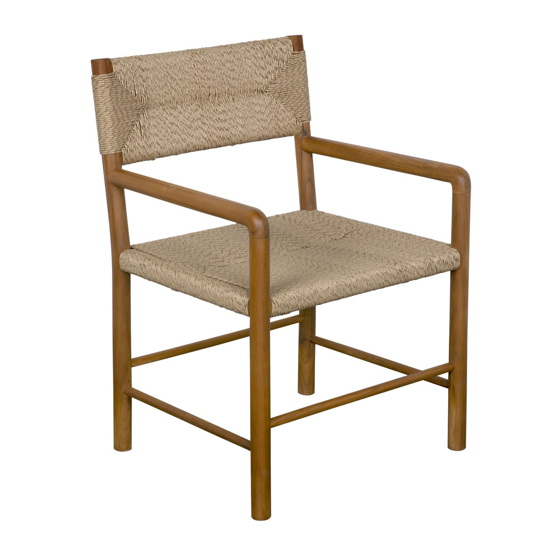 American Home Furniture | Noir - Franco Arm Chair, Teak with Synthetic Woven