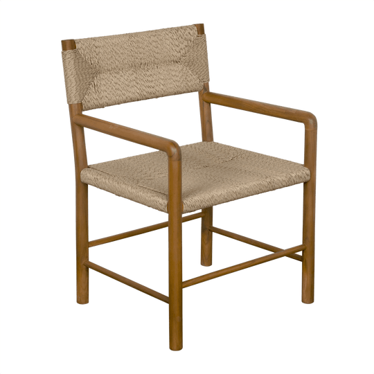 Noir Franco Arm Chair, Teak with Synthetic Woven - Set of 2 DINING CHAIRS