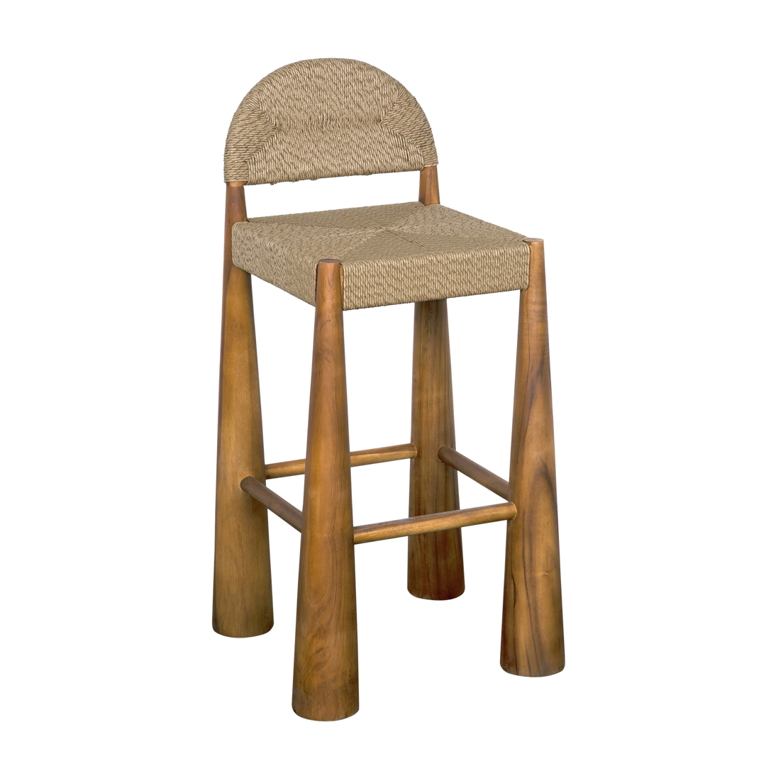 American Home Furniture | Noir - Laredo Bar Stool, Teak with Synthetic Woven