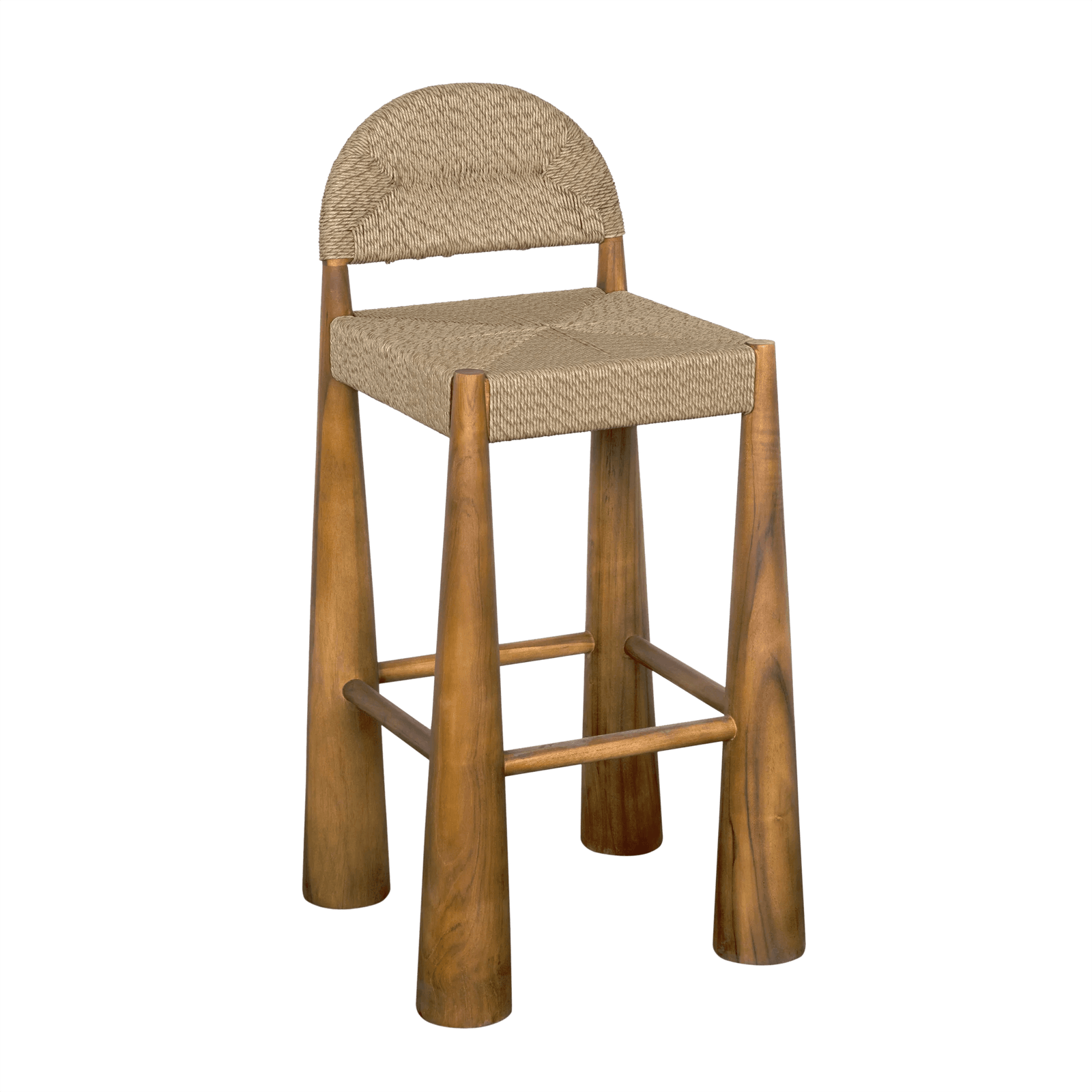 Noir Laredo Bar Stool, Teak with Synthetic Woven BAR STOOLS + COUNTER STOOLS