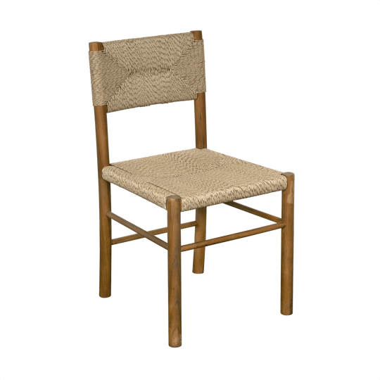Noir Franco Side Chair, Teak with Synthetic Woven - Set of 2 DINING CHAIRS