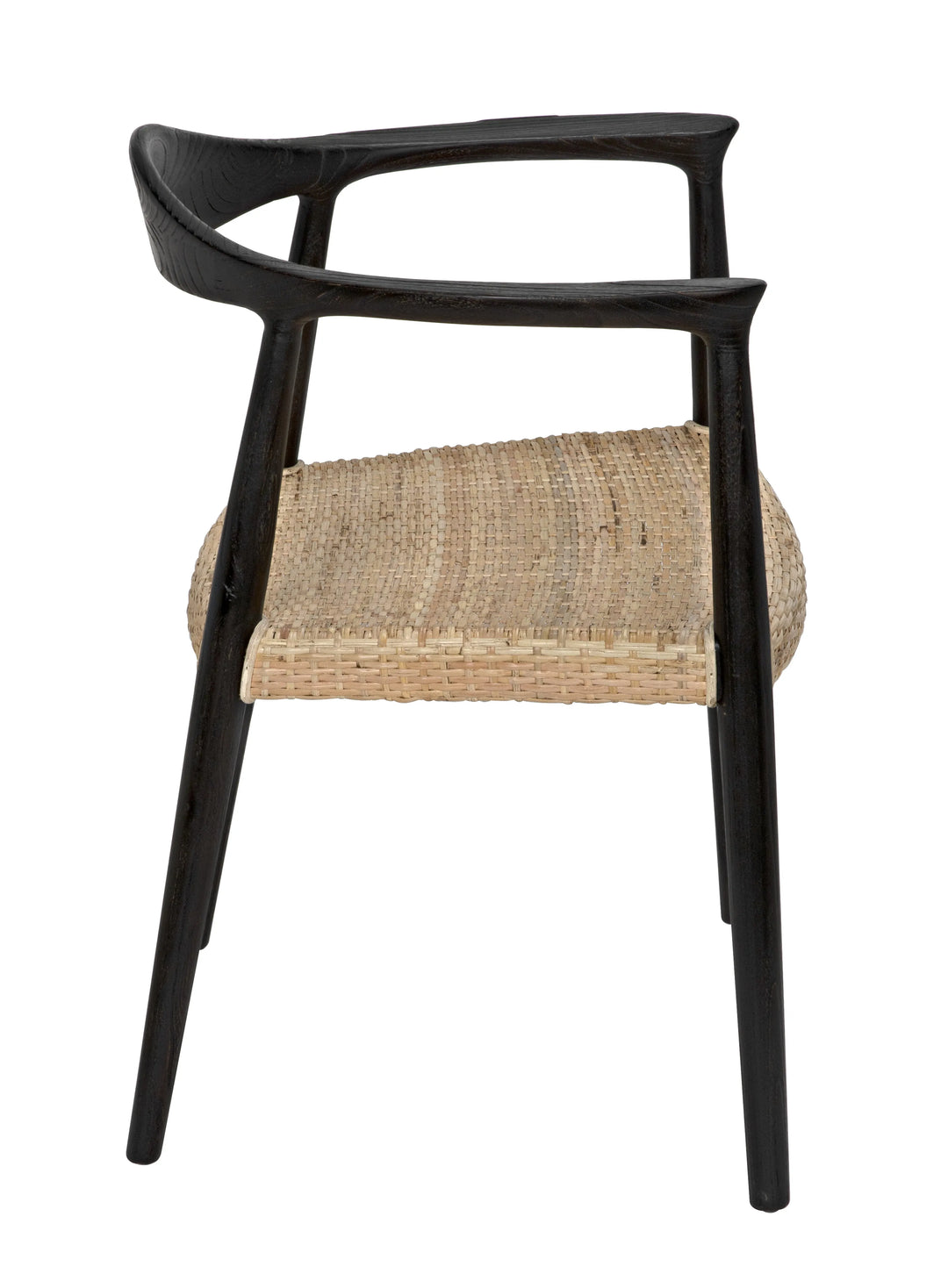 American Home Furniture | Noir - Dallas Chair, Black Burnt with Rattan