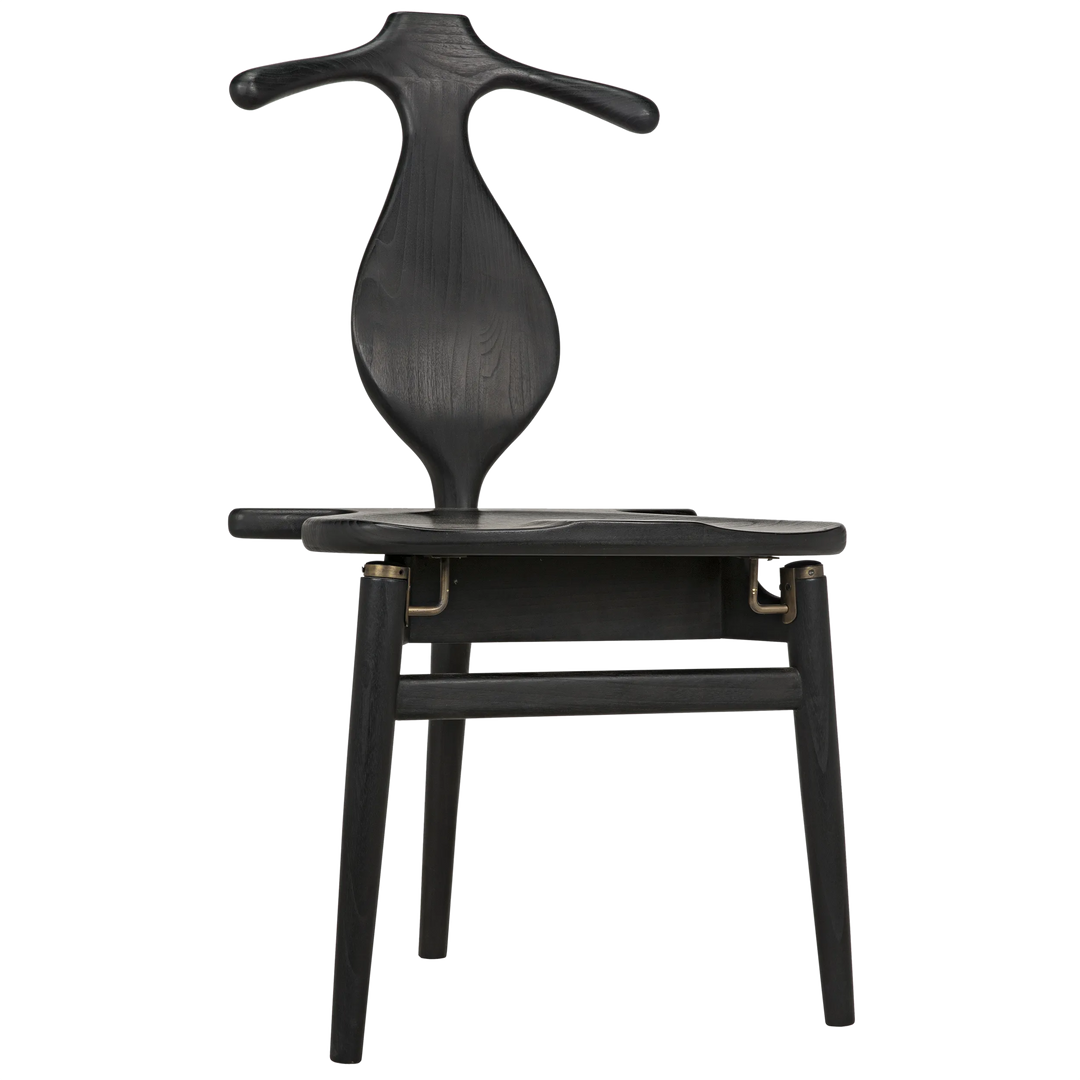 American Home Furniture | Noir - Figaro Chair with Jewelry Box, Charcoal Black