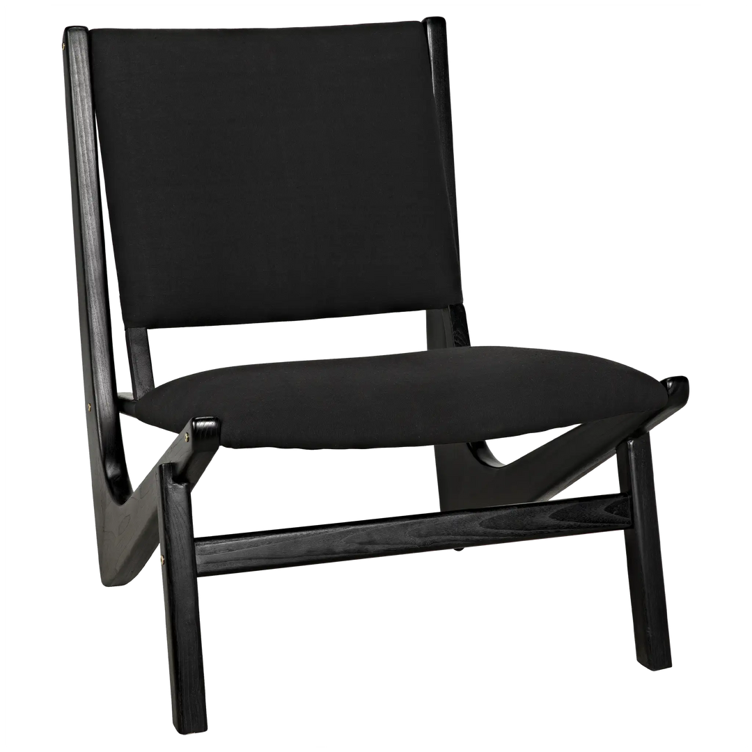 American Home Furniture | Noir - Boomerang Chair, Charcoal Black