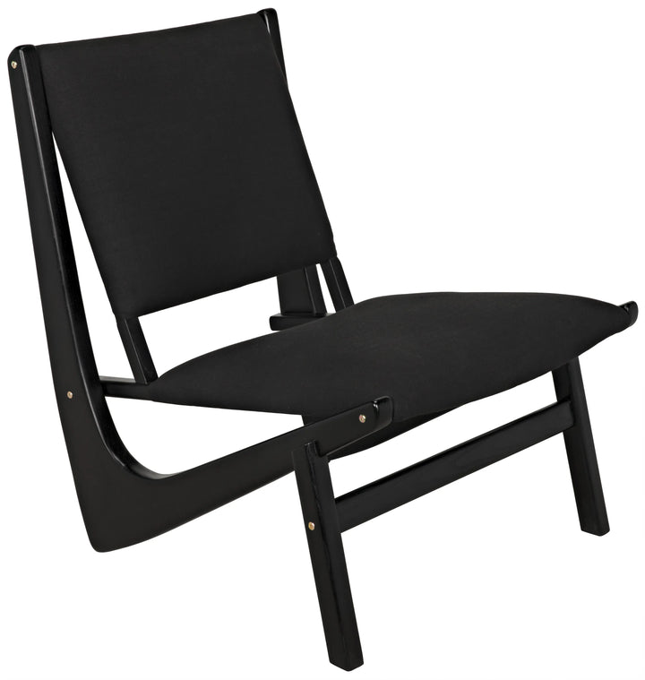 American Home Furniture | Noir - Boomerang Chair, Charcoal Black