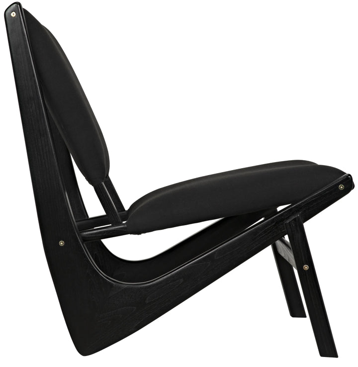 American Home Furniture | Noir - Boomerang Chair, Charcoal Black