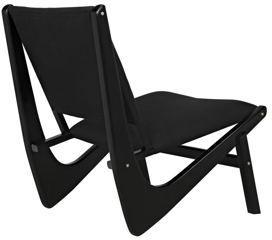 American Home Furniture | Noir - Boomerang Chair, Charcoal Black