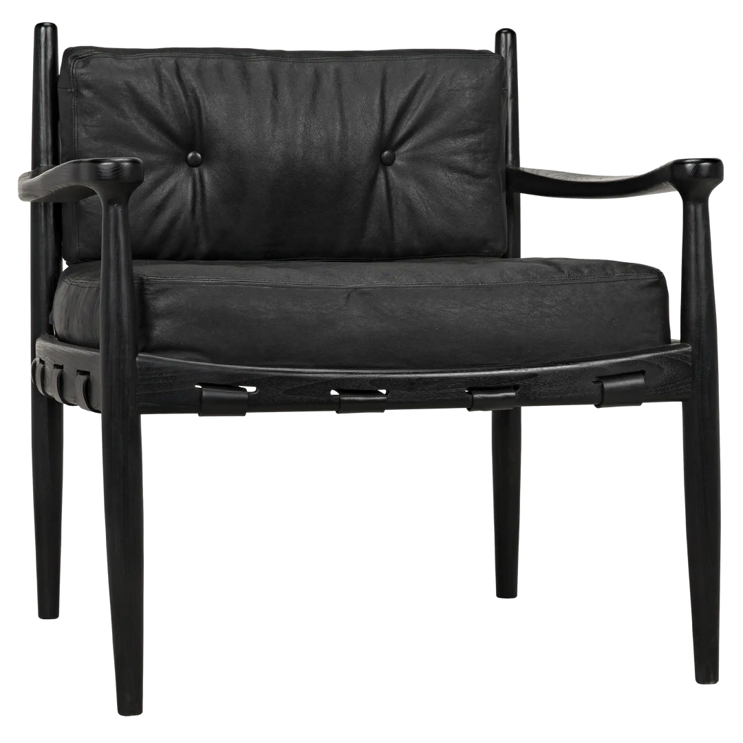 American Home Furniture | Noir - Fogel Lounge Chair, Charcoal Black