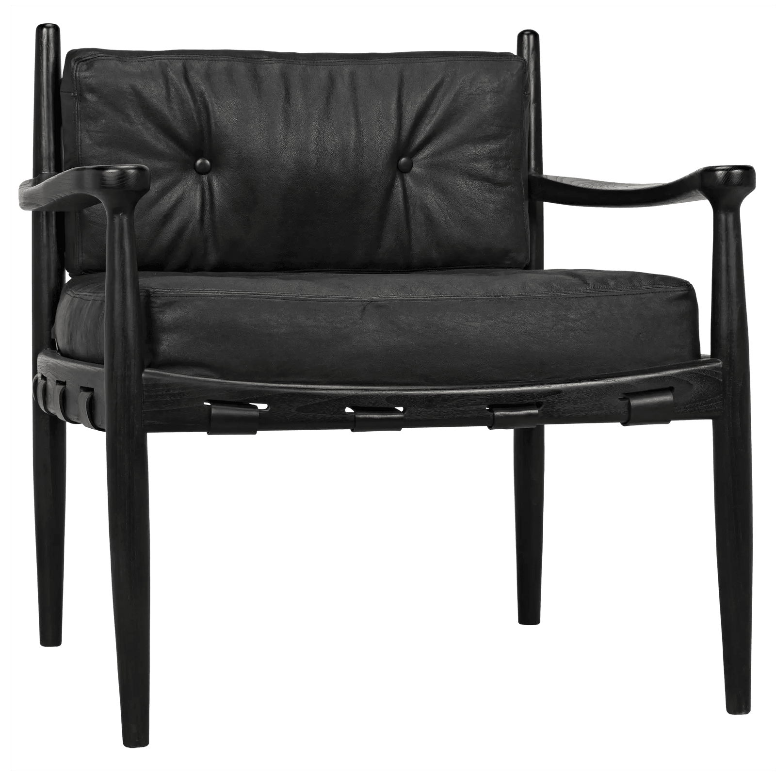 Noir Fogel Lounge Chair, Charcoal Black ACCENT + LOUNGE CHAIRS