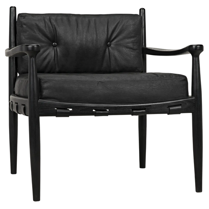 American Home Furniture | Noir - Fogel Lounge Chair, Charcoal Black