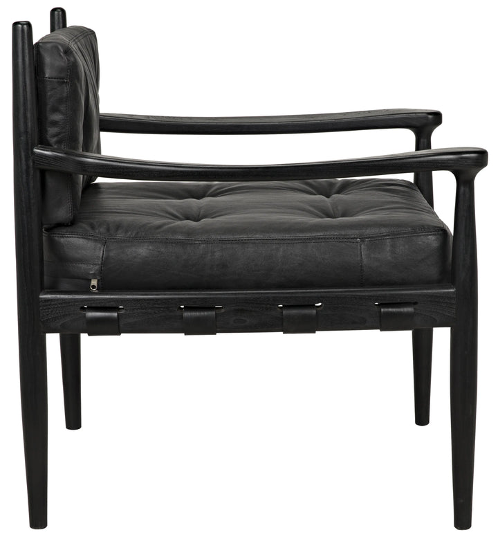 American Home Furniture | Noir - Fogel Lounge Chair, Charcoal Black