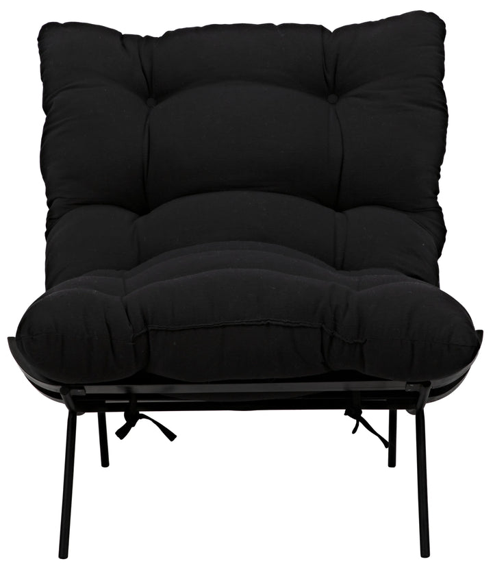 American Home Furniture | Noir - Hanzo Chair with Steel Legs, Charcoal Black