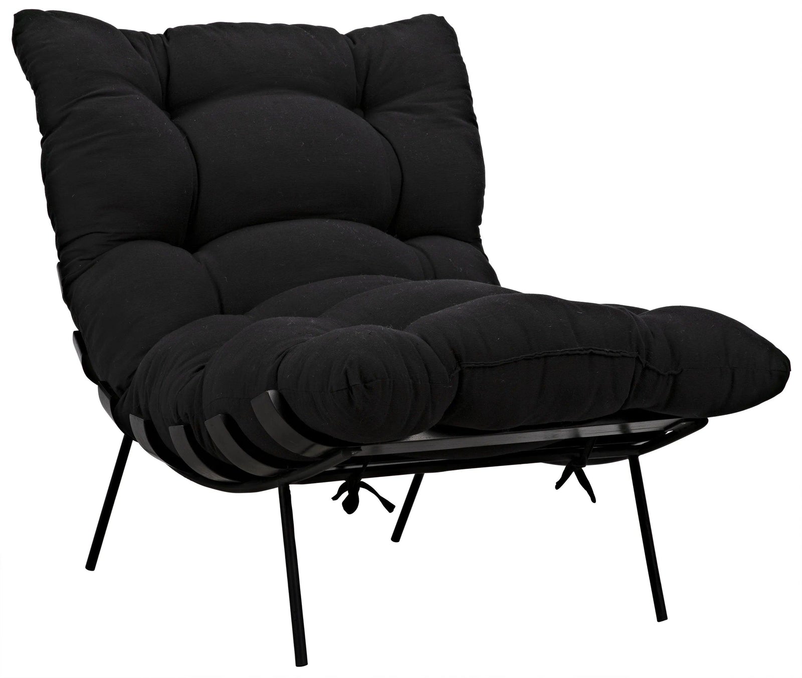 Noir Hanzo Chair with Steel Legs, Charcoal Black ACCENT + LOUNGE CHAIRS