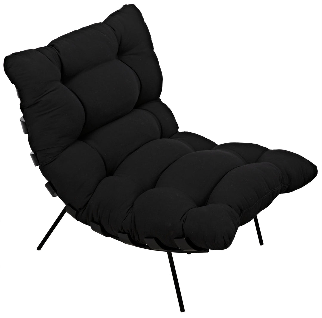 American Home Furniture | Noir - Hanzo Chair with Steel Legs, Charcoal Black