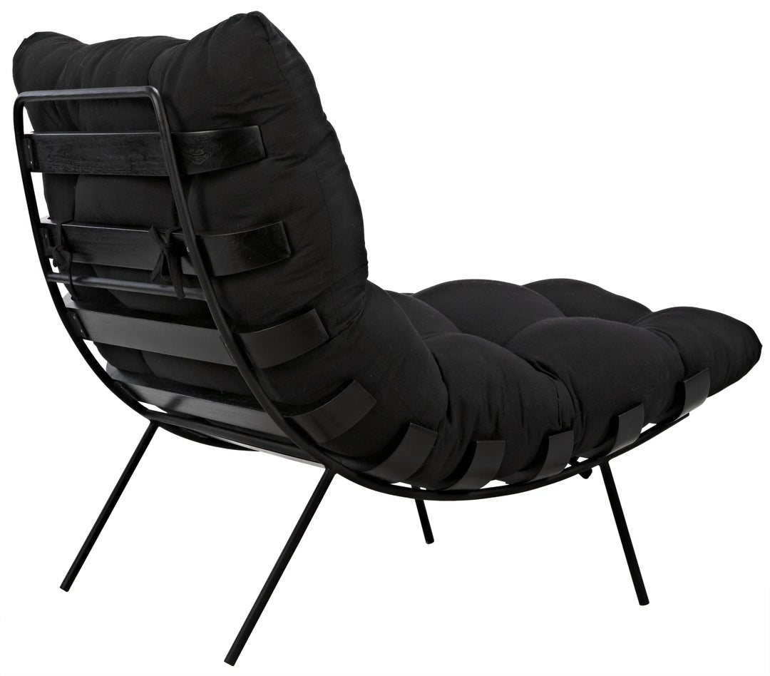 American Home Furniture | Noir - Hanzo Chair with Steel Legs, Charcoal Black