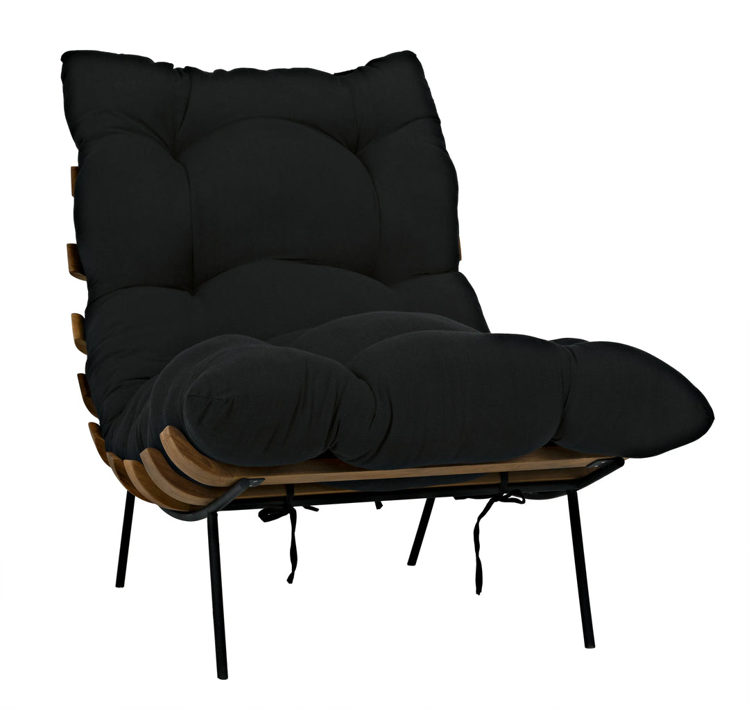 American Home Furniture | Noir - Hanzo Chair with Steel Legs, Teak