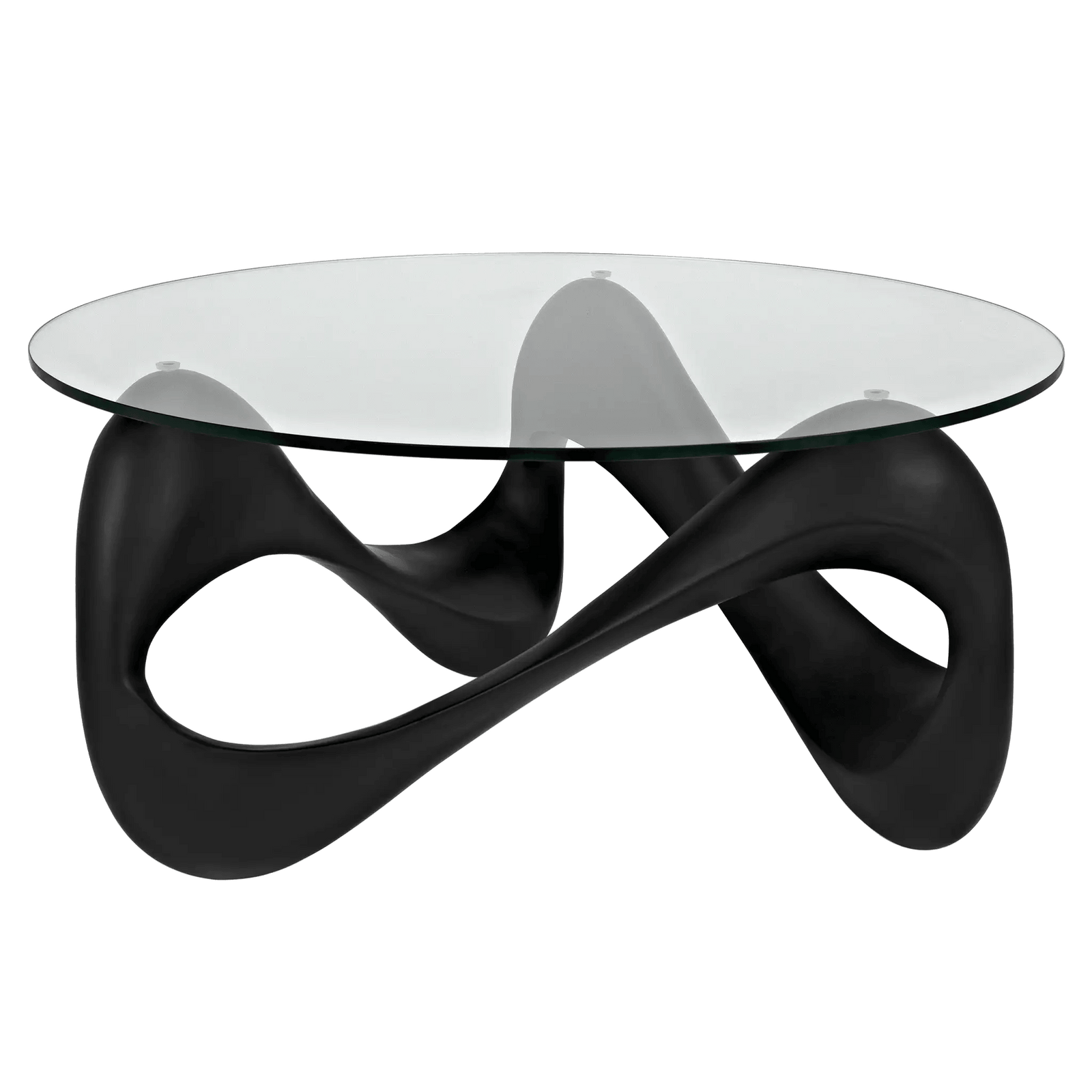 Noir Orion Coffee Table, Black Resin Cement with Glass COFFEE TABLES