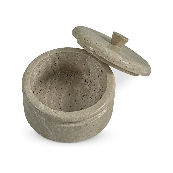 Valencia Round Travertine Box