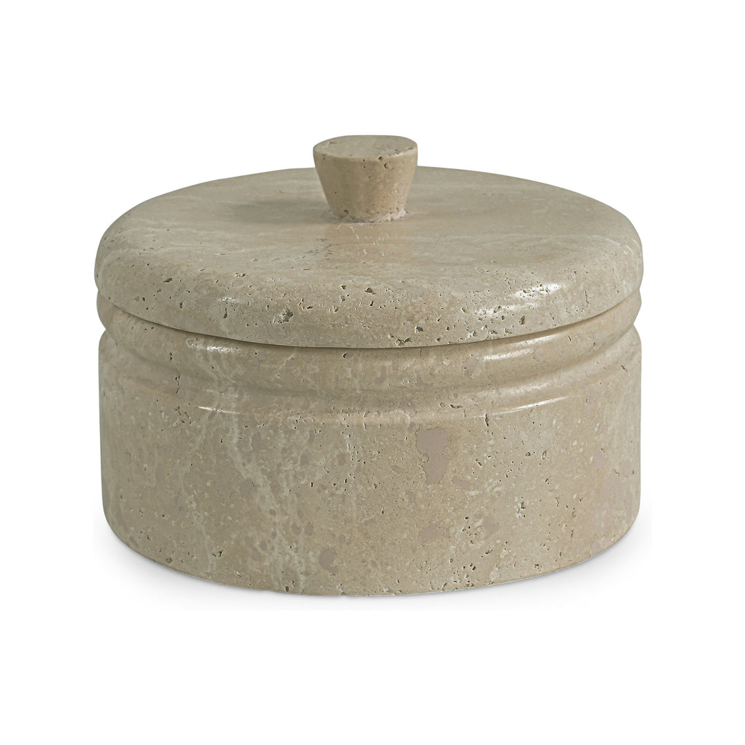Valencia Round Travertine Box