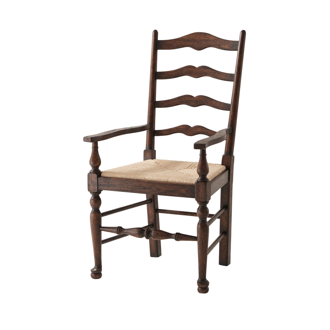 American Home Furniture | Theodore Alexander - Victory Oak Ladderback Arm Chair - Set Of 2