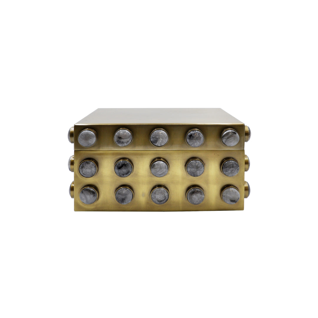 Small Rectangle Brass Box With Resin Appliques - ALBA SM