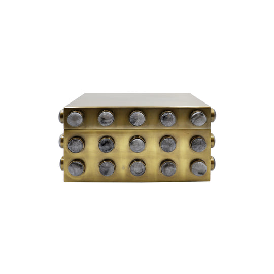 Small Rectangle Brass Box With Resin Appliques - ALBA SM