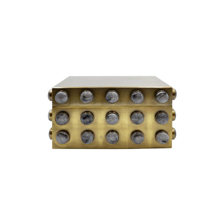 Small Rectangle Brass Box With Resin Appliques - ALBA SM