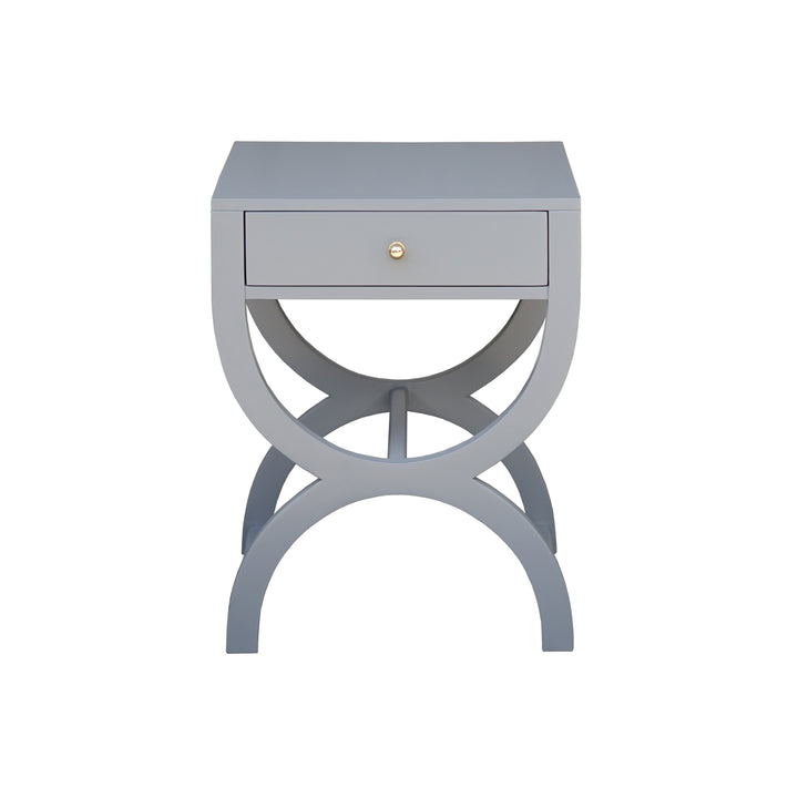 One Drawer Side Table In Grey Lacquer - ALEXIS GRY