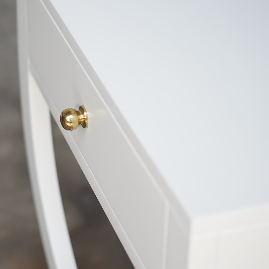 One Drawer Side Table In White Lacquer - ALEXIS WH